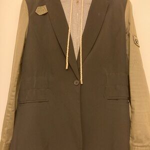 Stylish Olive and Black Women's Blazer
